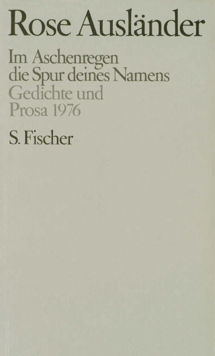 Buchcover von 'Im Aschenregen / die Spur deines Namens' - Gebundene Ausgabe von Rose Ausländer