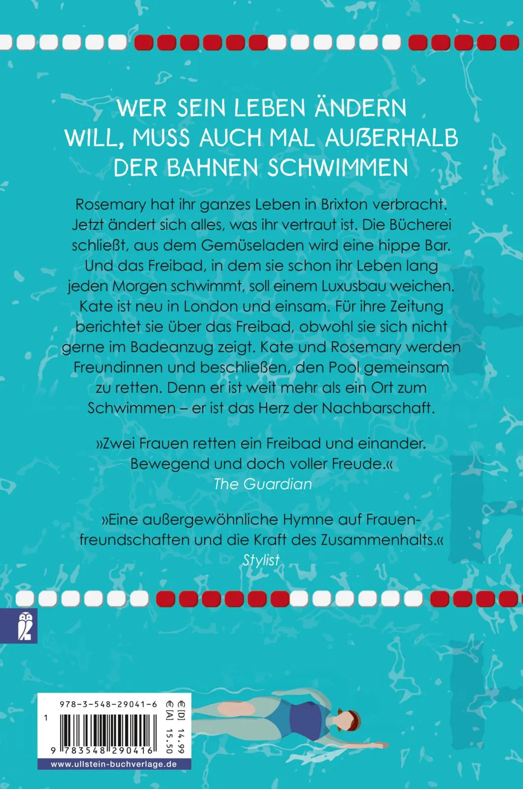 Buchrückseite von 'Im Freibad' mit Klappentext - Paperback