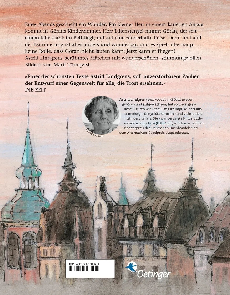 Buchrückseite von 'Im Land der Dämmerung' mit Klappentext - Gebundene Ausgabe