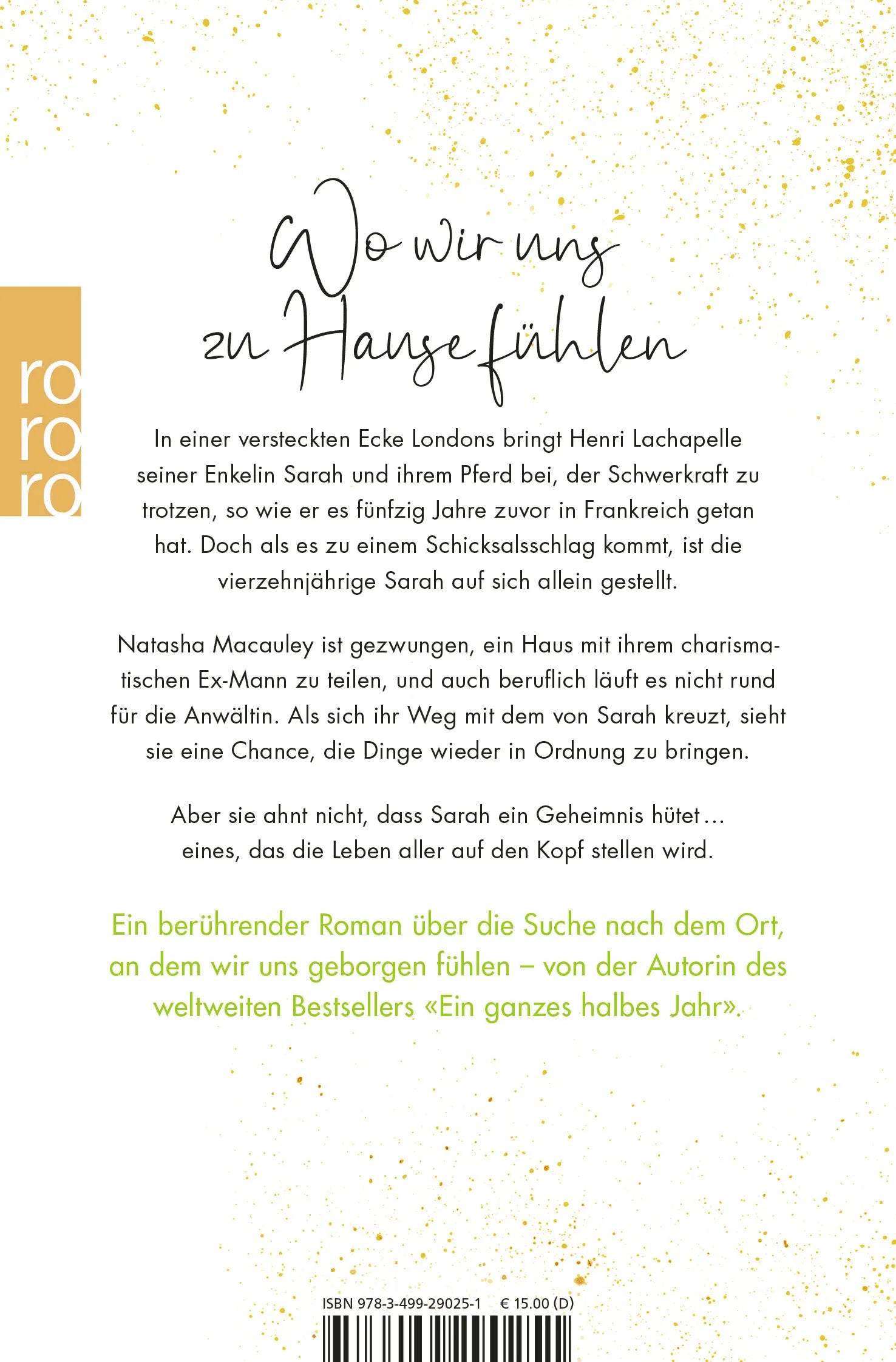 Buchrückseite von 'Im Schatten das Licht' mit Klappentext - Taschenbuch