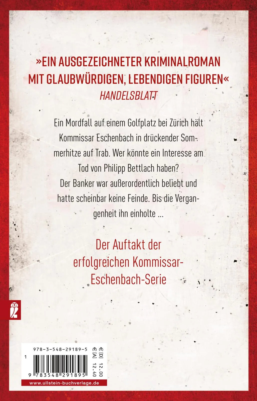 Buchrückseite von 'Im Sommer sterben' mit Klappentext - Taschenbuch