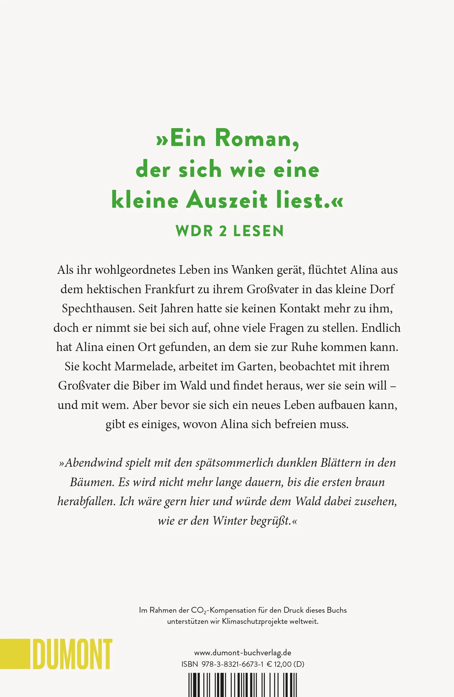 BuchrÃ¼ckseite von 'In den Wäldern der Biber' mit Klappentext - Taschenbuch