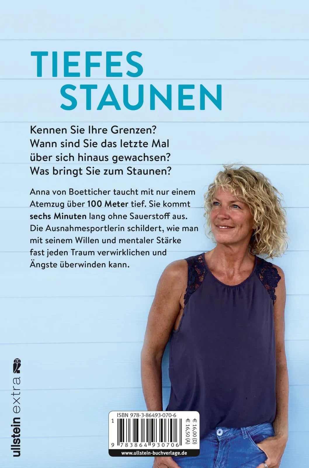 Buchrückseite von 'In die Tiefe' mit Klappentext - Paperback