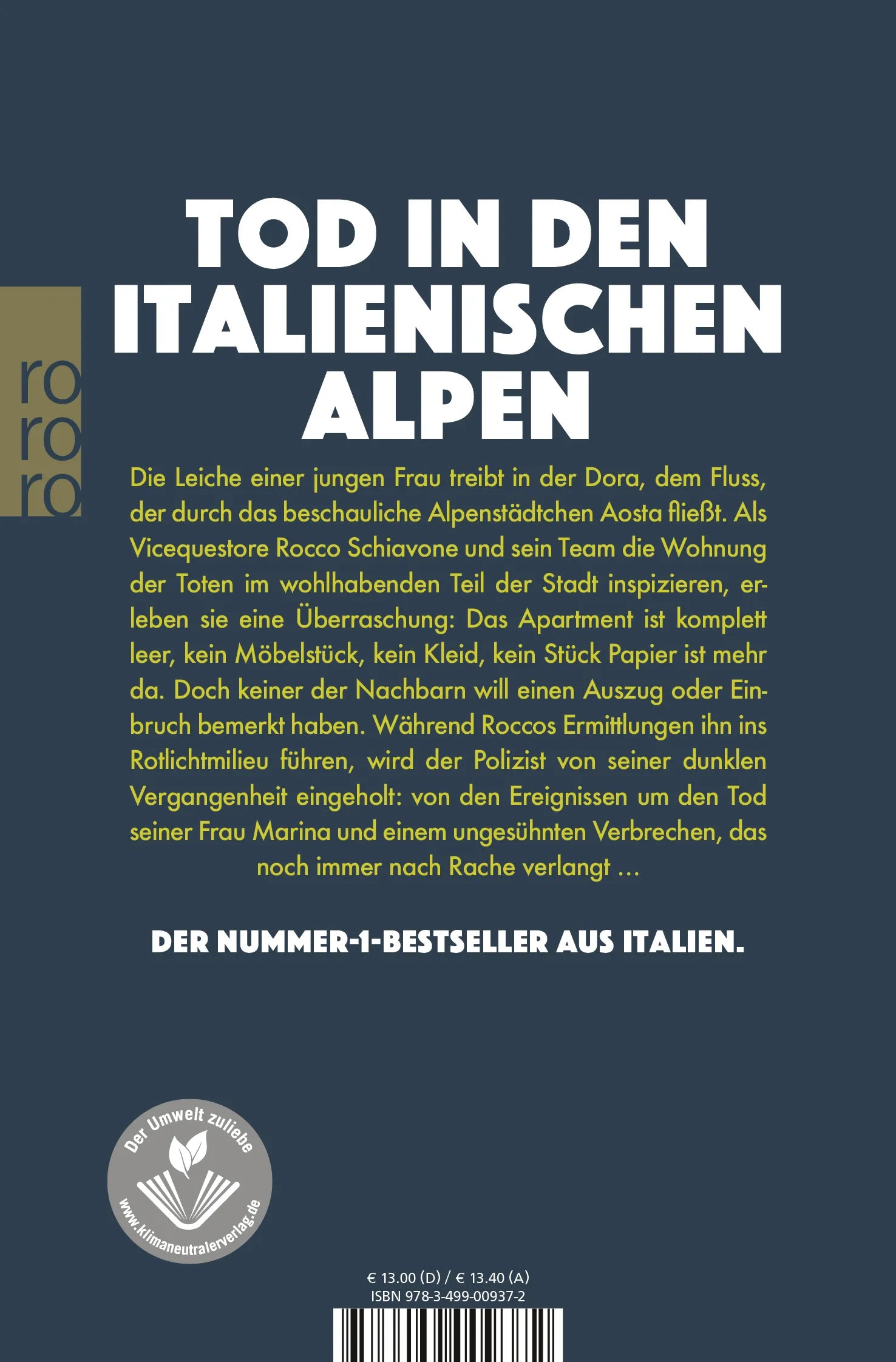 Buchrückseite von 'In einem dunklen Sommer' mit Klappentext - Taschenbuch