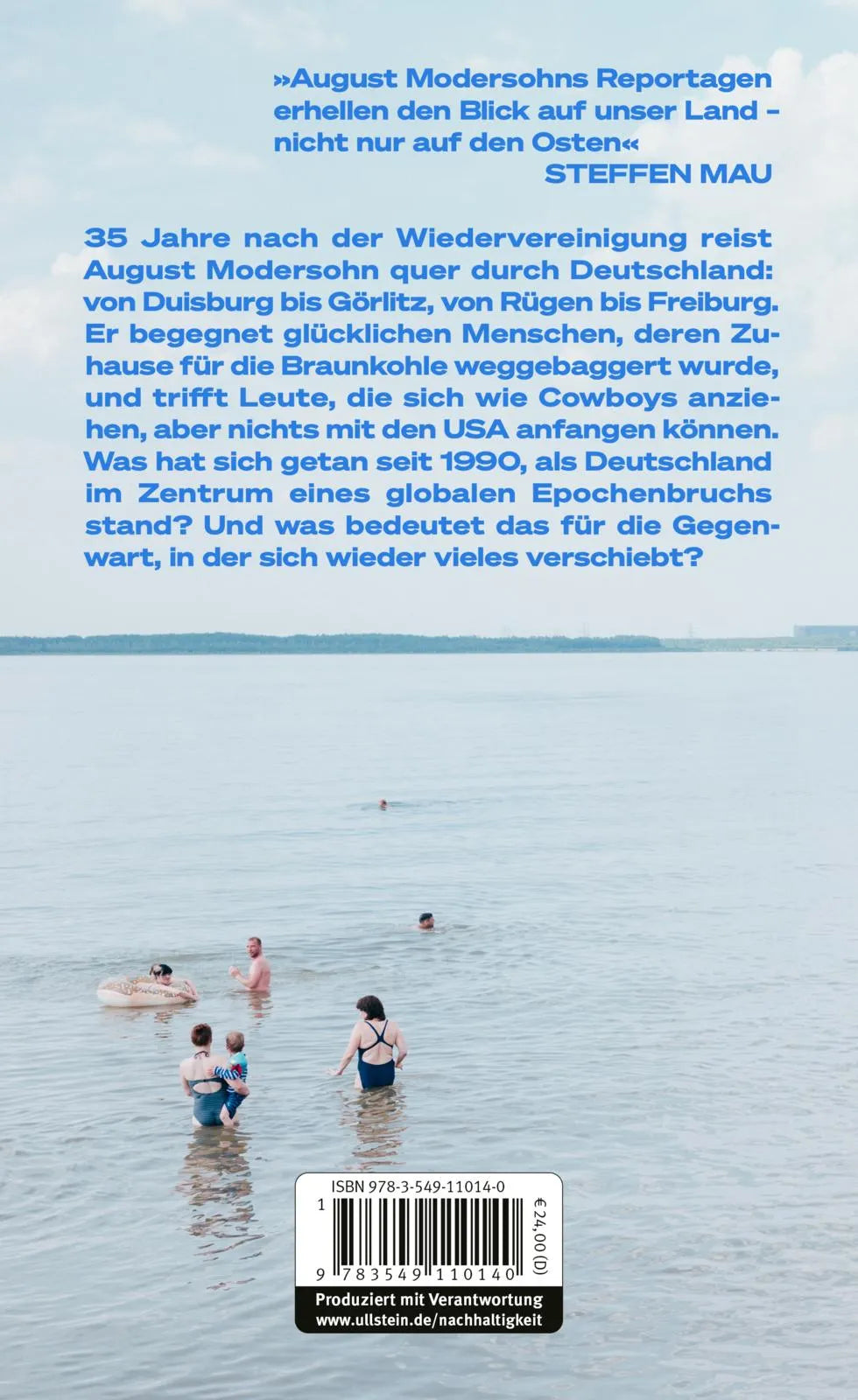 Buchrückseite von 'In einem neuen Land' mit Klappentext - Gebundene Ausgabe