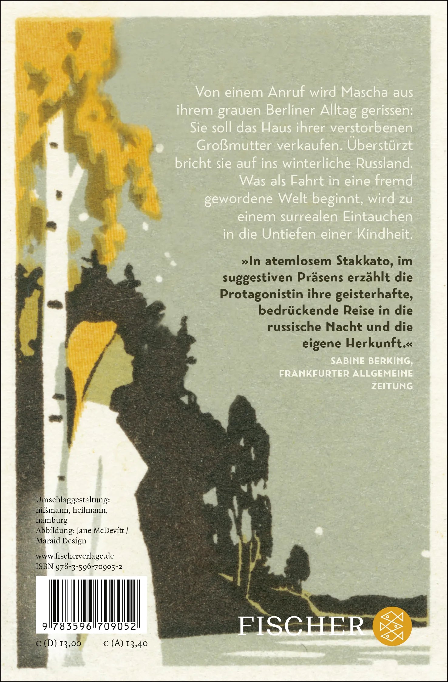 Buchrückseite von 'In einer Nacht, woanders' mit Klappentext - Taschenbuch