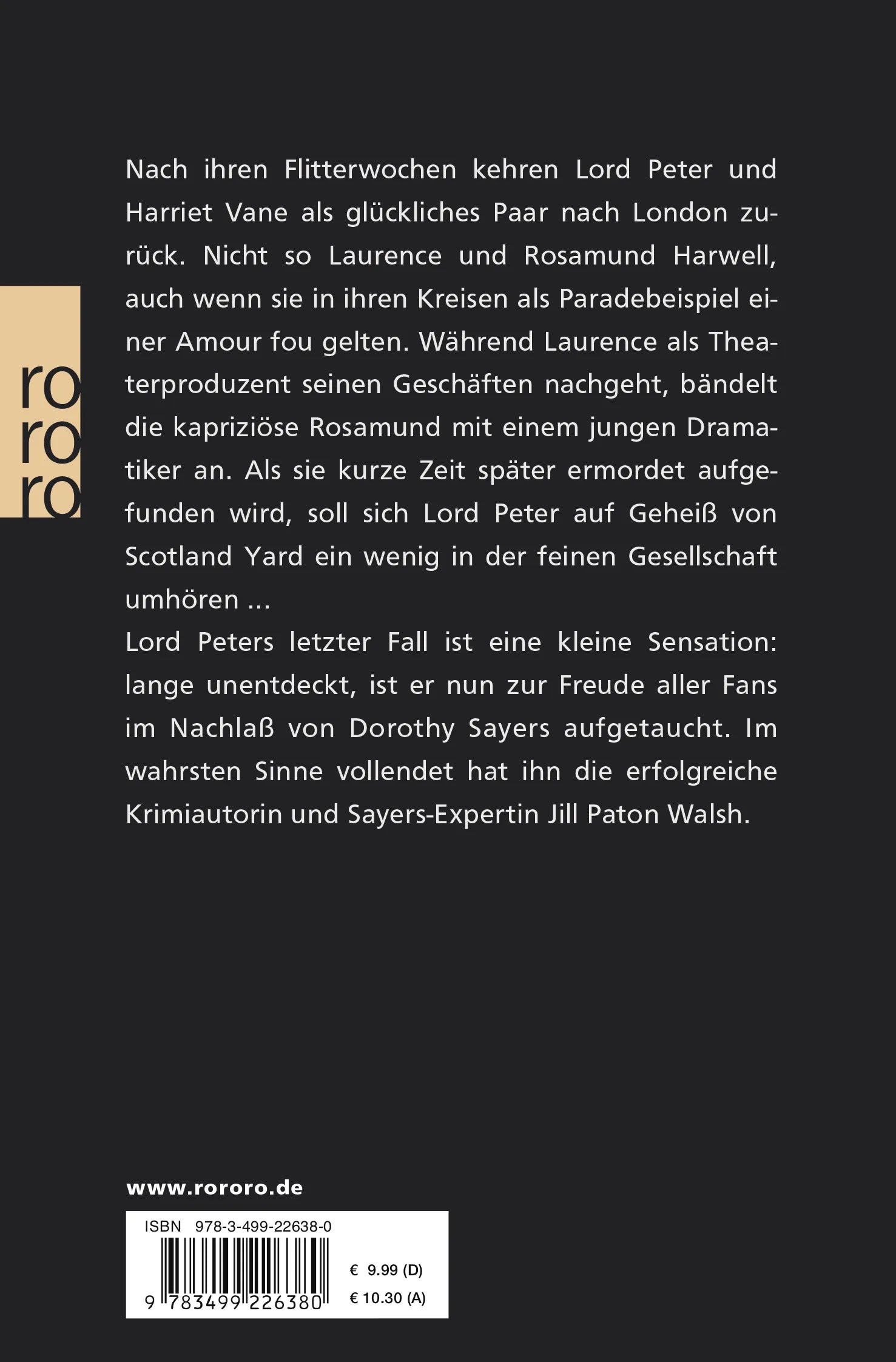 Buchrückseite von 'In feiner Gesellschaft' mit Klappentext - Taschenbuch