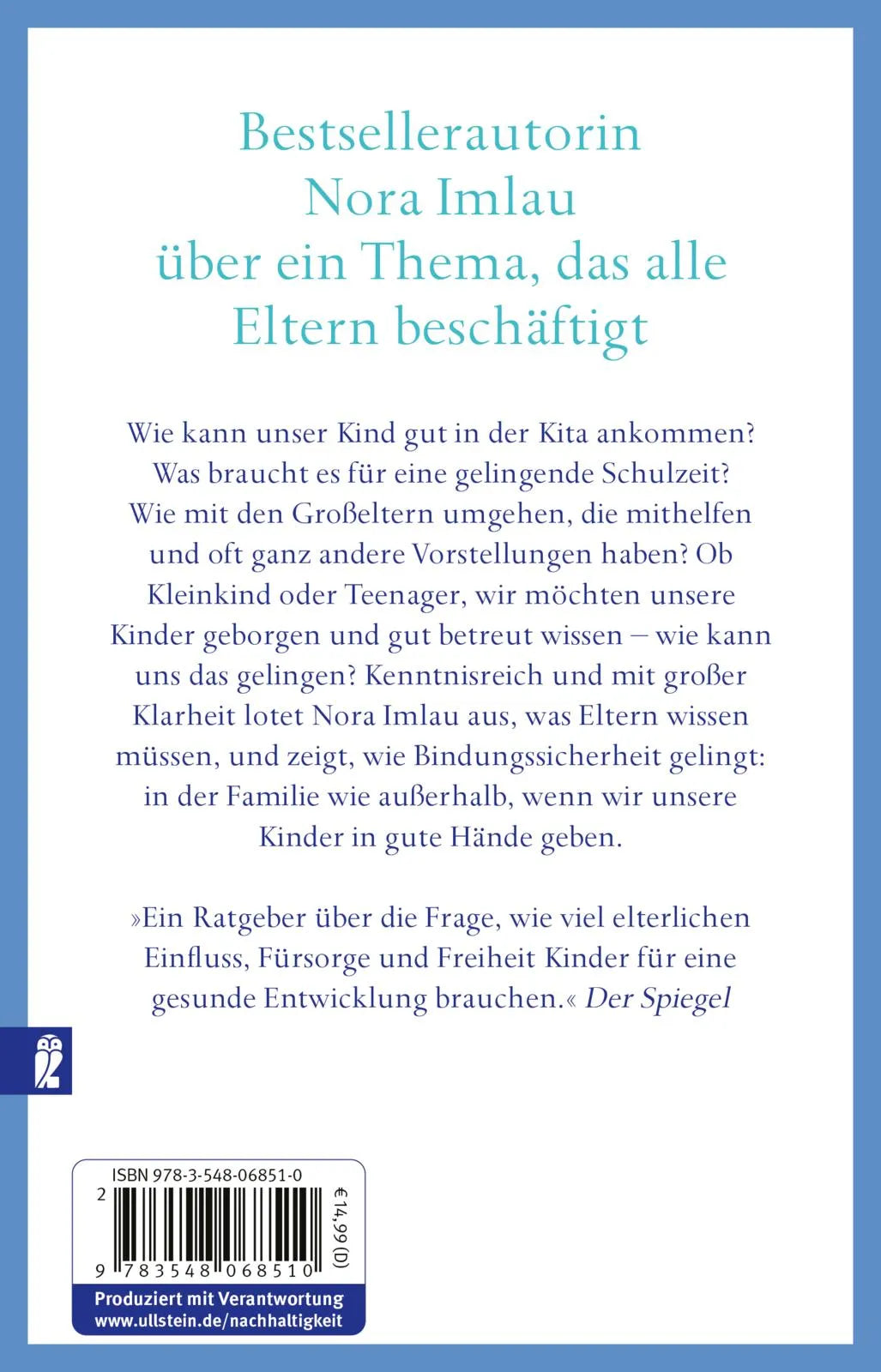 Buchrückseite von 'In guten Händen' mit Klappentext - Taschenbuch