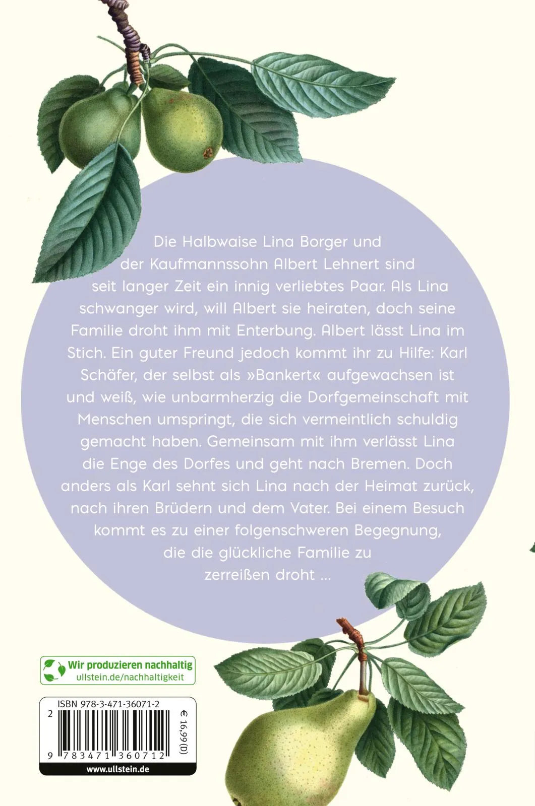 Buchrückseite von 'In Liebe, deine Lina' mit Klappentext - Paperback