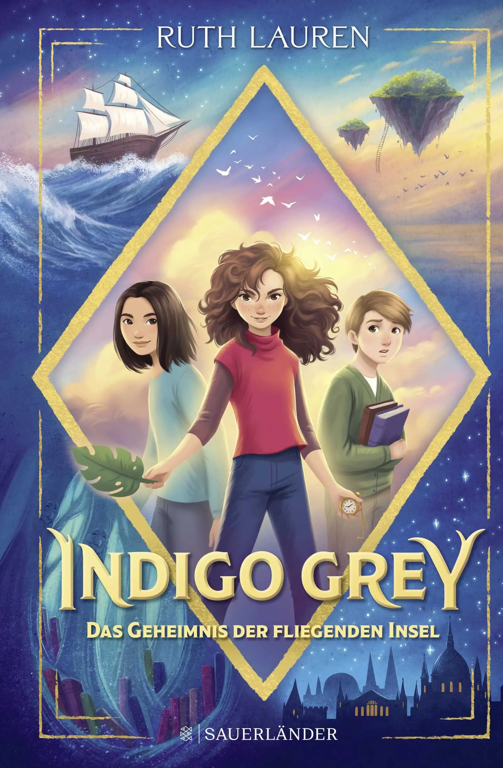 Buchcover von 'Indigo Grey – Das Geheimnis der fliegenden Insel' - Gebundene Ausgabe von Ruth Lauren