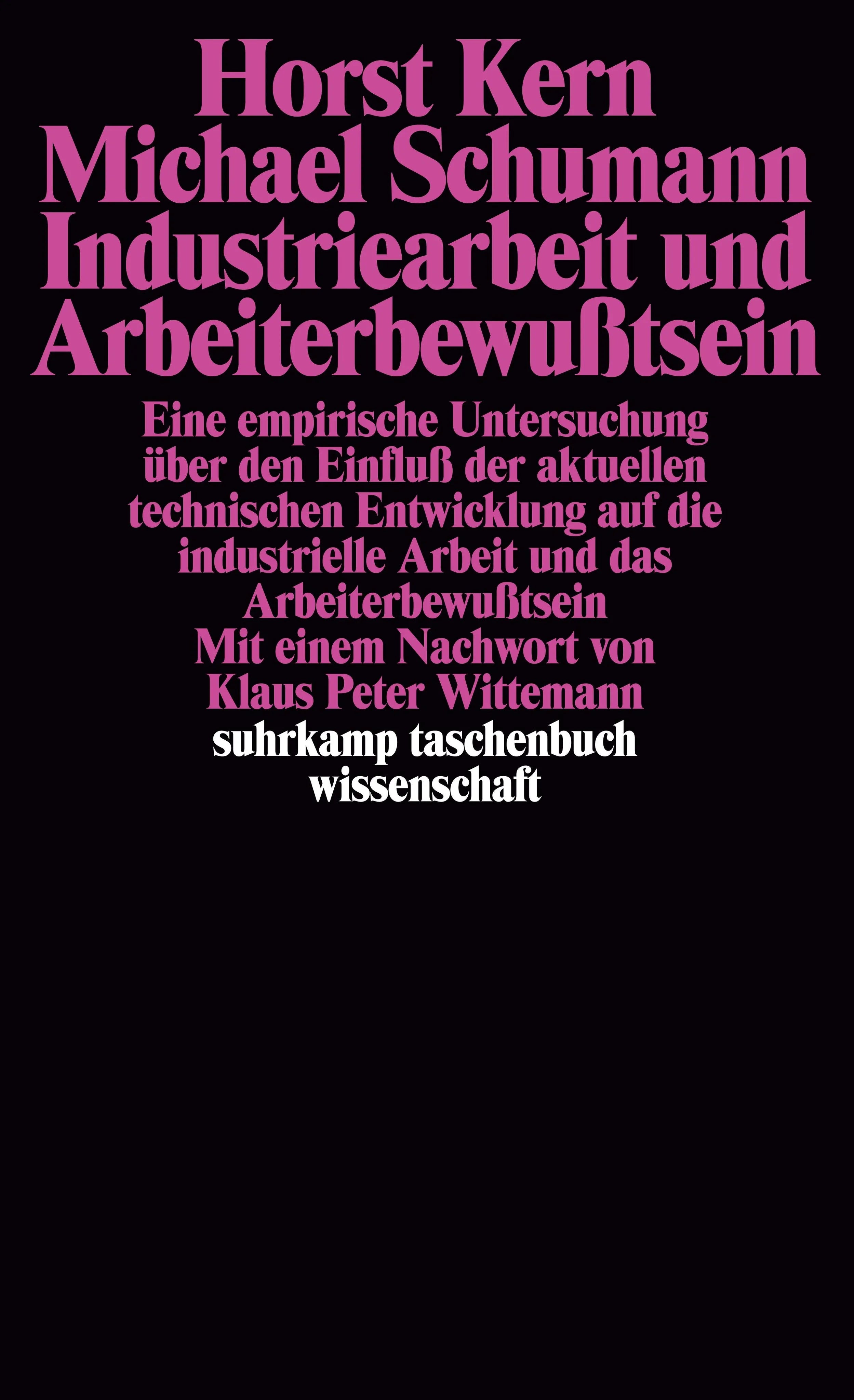Buchcover von 'Industriearbeit und Arbeiterbewußtsein' - Taschenbuch von Michael Schumann
