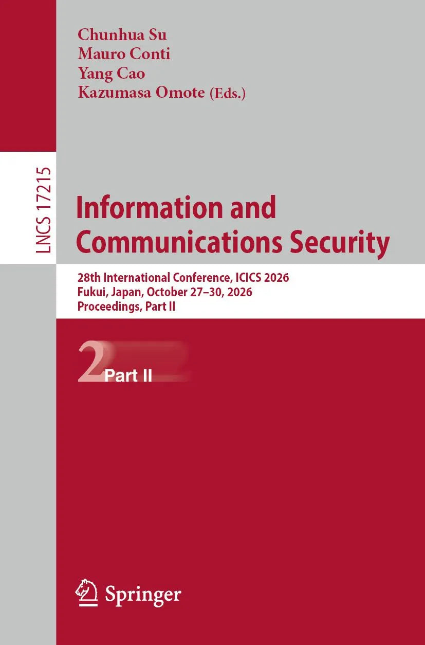 Cover: Information and Communications Security (E-Book) von Chunhua Su