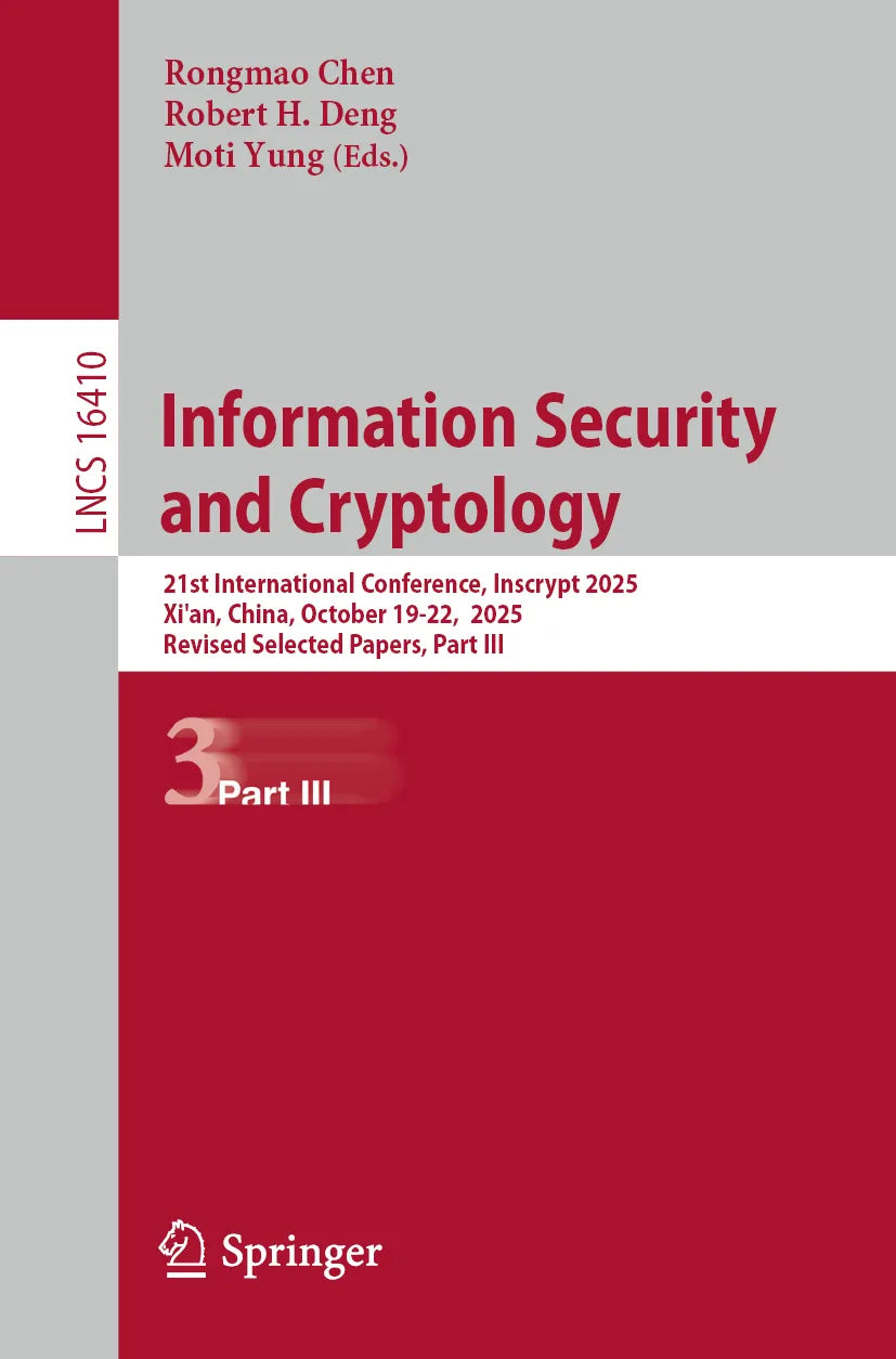 Cover: Information Security and Cryptology (E-Book)