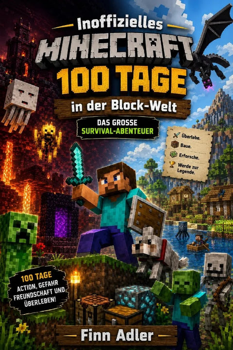 Inoffizielles Minecraft 100 Tage in der Block-Welt: Das große Survival-Abenteuer