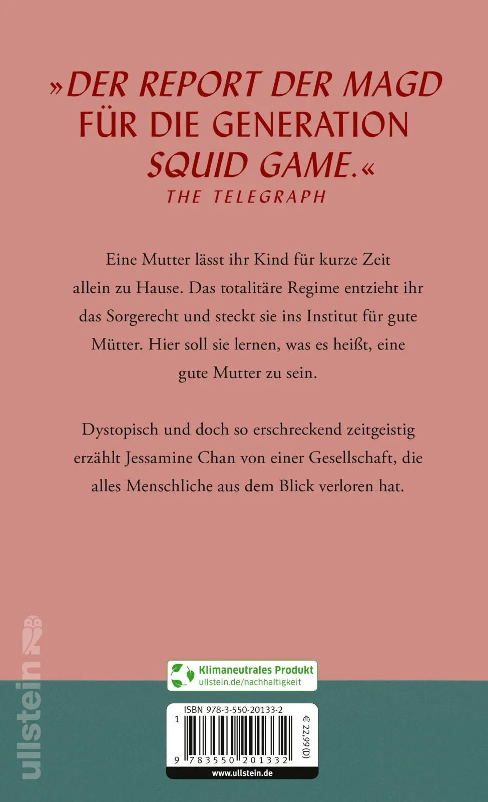 Buchrückseite von 'Institut für gute Mütter' mit Klappentext - Gebundene Ausgabe