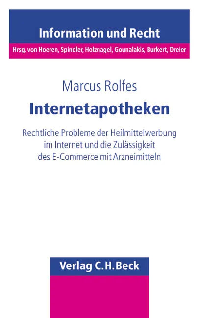 Buchcover von 'Internetapotheken' - Taschenbuch von Marcus Rolfes