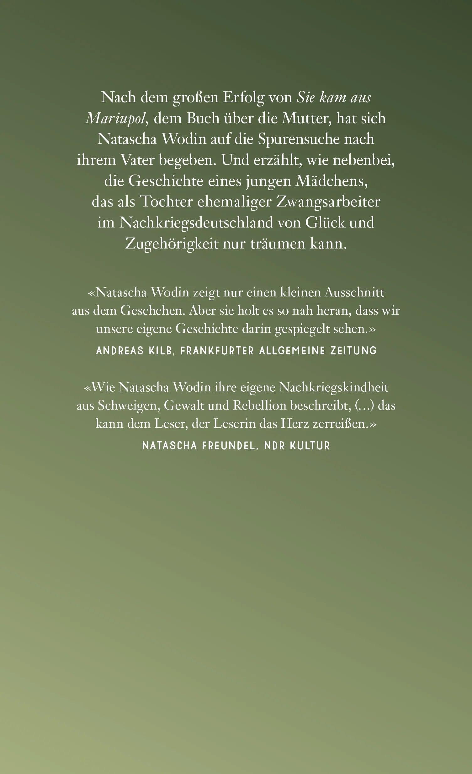 Buchrückseite von 'Irgendwo in diesem Dunkel' mit Klappentext - Gebundene Ausgabe