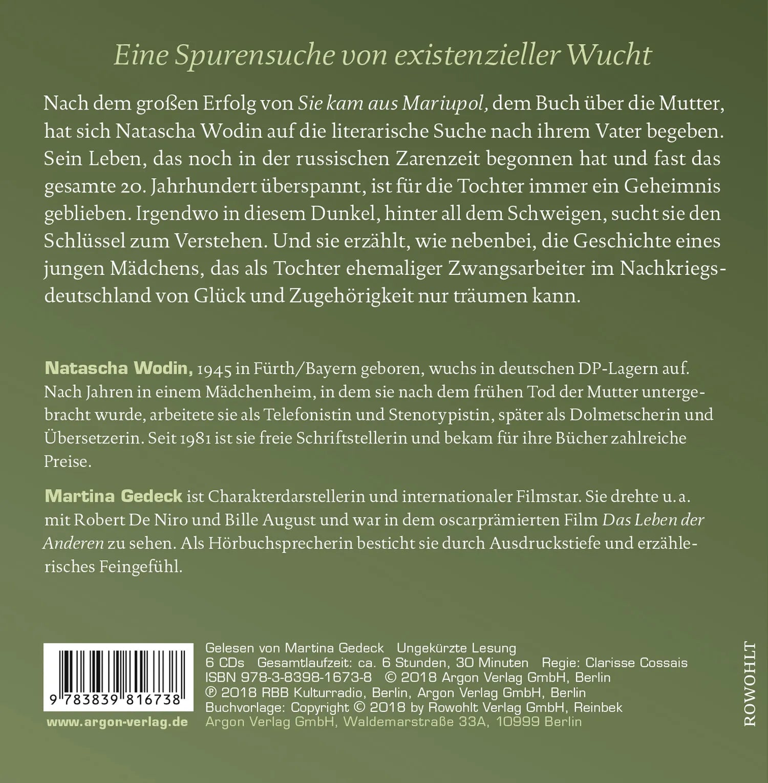 Buchrückseite von 'Irgendwo in diesem Dunkel' mit Klappentext - Hörbuch (CD)