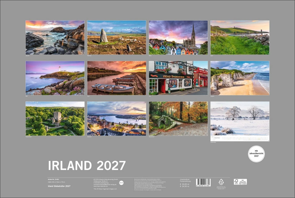 Irland Globetrotter Kalender 2027 - Von rauen Küsten und grünen Hügeln – Ansicht