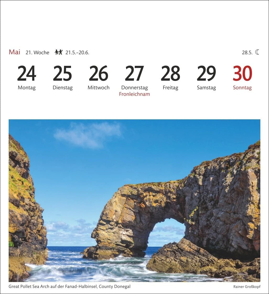 Irland Sehnsuchtskalender 2027 - Wochenkalender mit 53 Postkarten – Ansicht