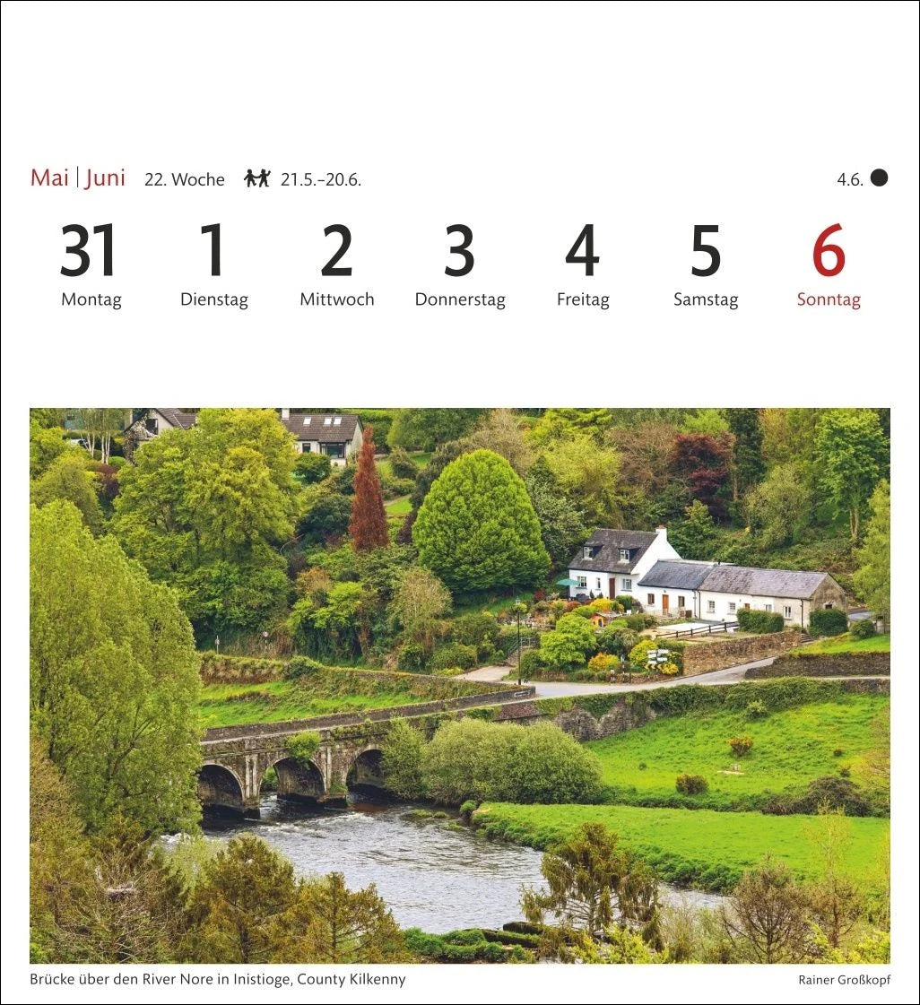 Irland Sehnsuchtskalender 2027 - Wochenkalender mit 53 Postkarten – Ansicht