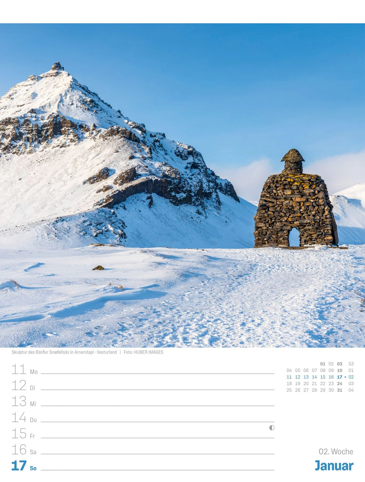 Island Wochenplaner Kalender 2027 | Die Insel aus Feuer und Eis – Ansicht
