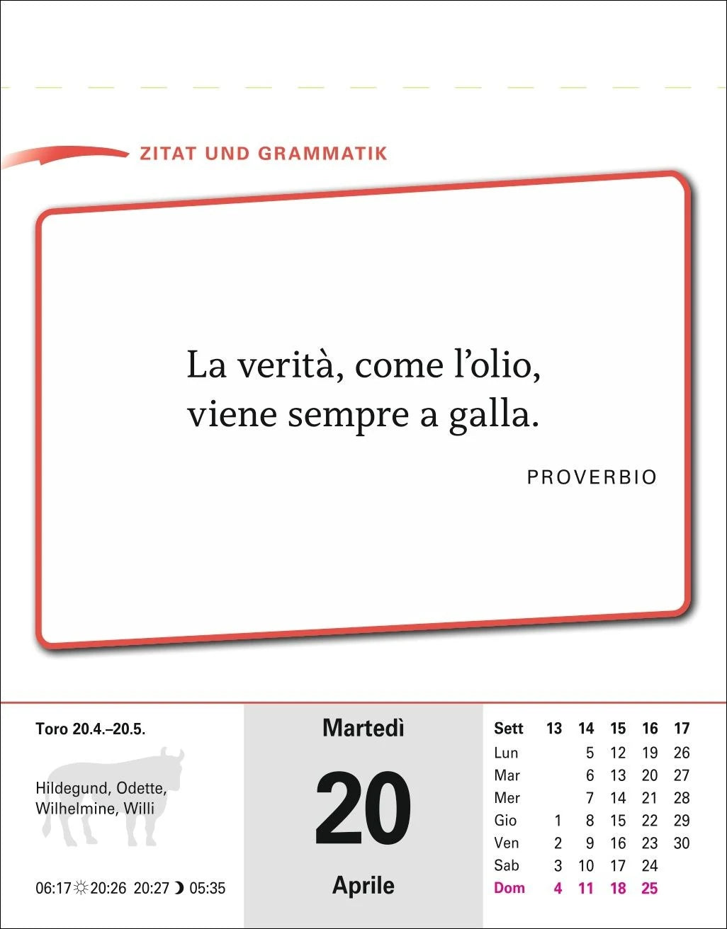 Italienisch Sprachkalender 2027 - Italienisch lernen leicht gemacht - Tagesabreißkalender – Ansicht