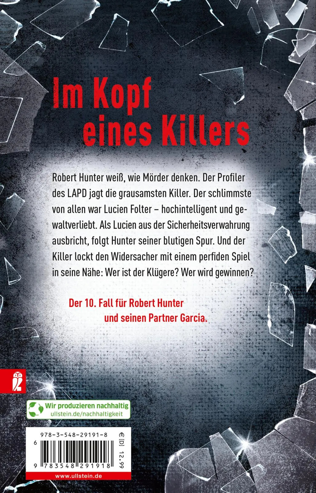 Buchrückseite von 'Jagd auf die Bestie' mit Klappentext - Taschenbuch