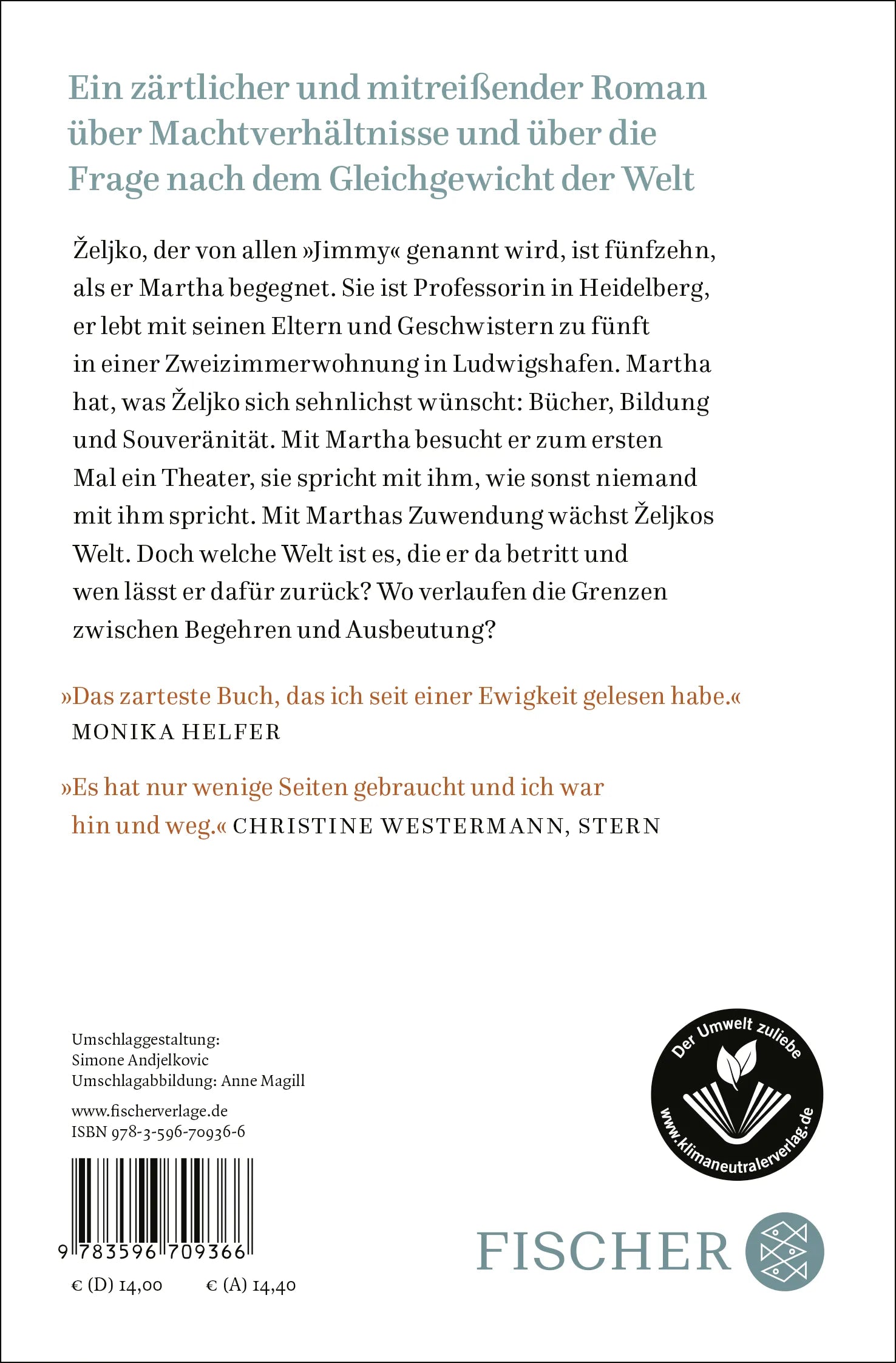 Buchrückseite von 'Jahre mit Martha' mit Klappentext - Taschenbuch