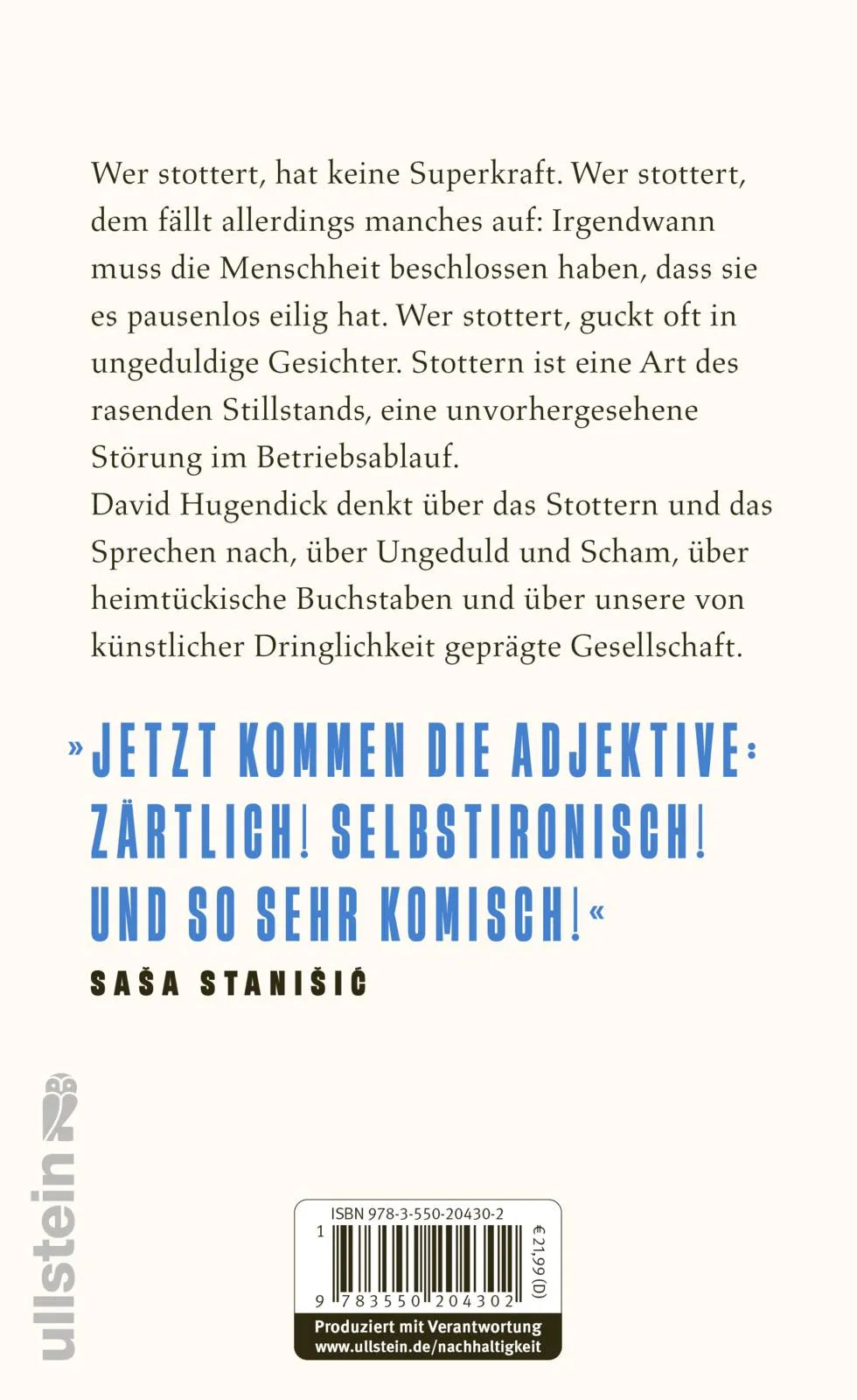 Rückseite: Jetzt sag doch endlich was (Hardcover)