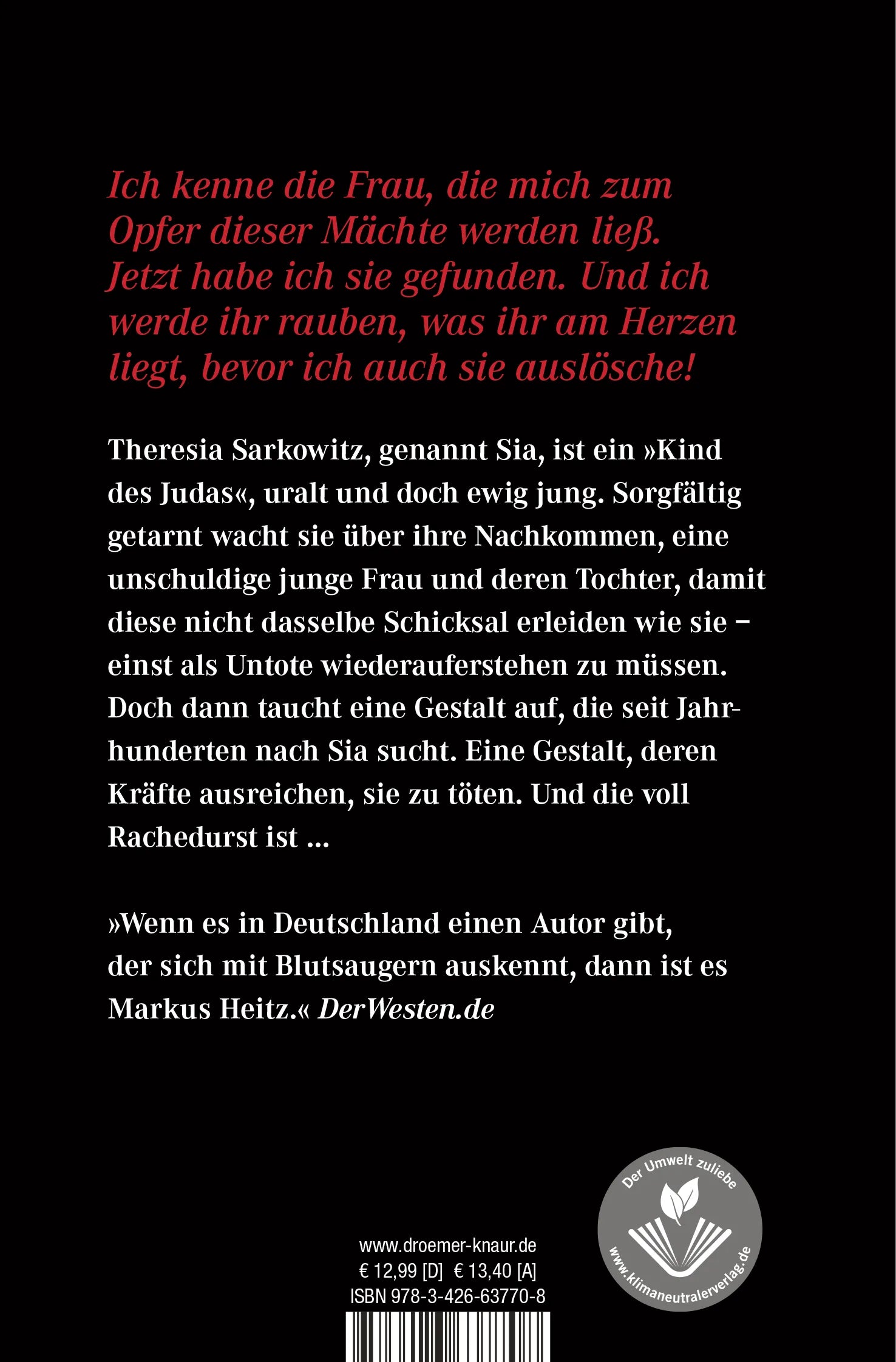 Buchrückseite von 'Judassohn' mit Klappentext - Taschenbuch