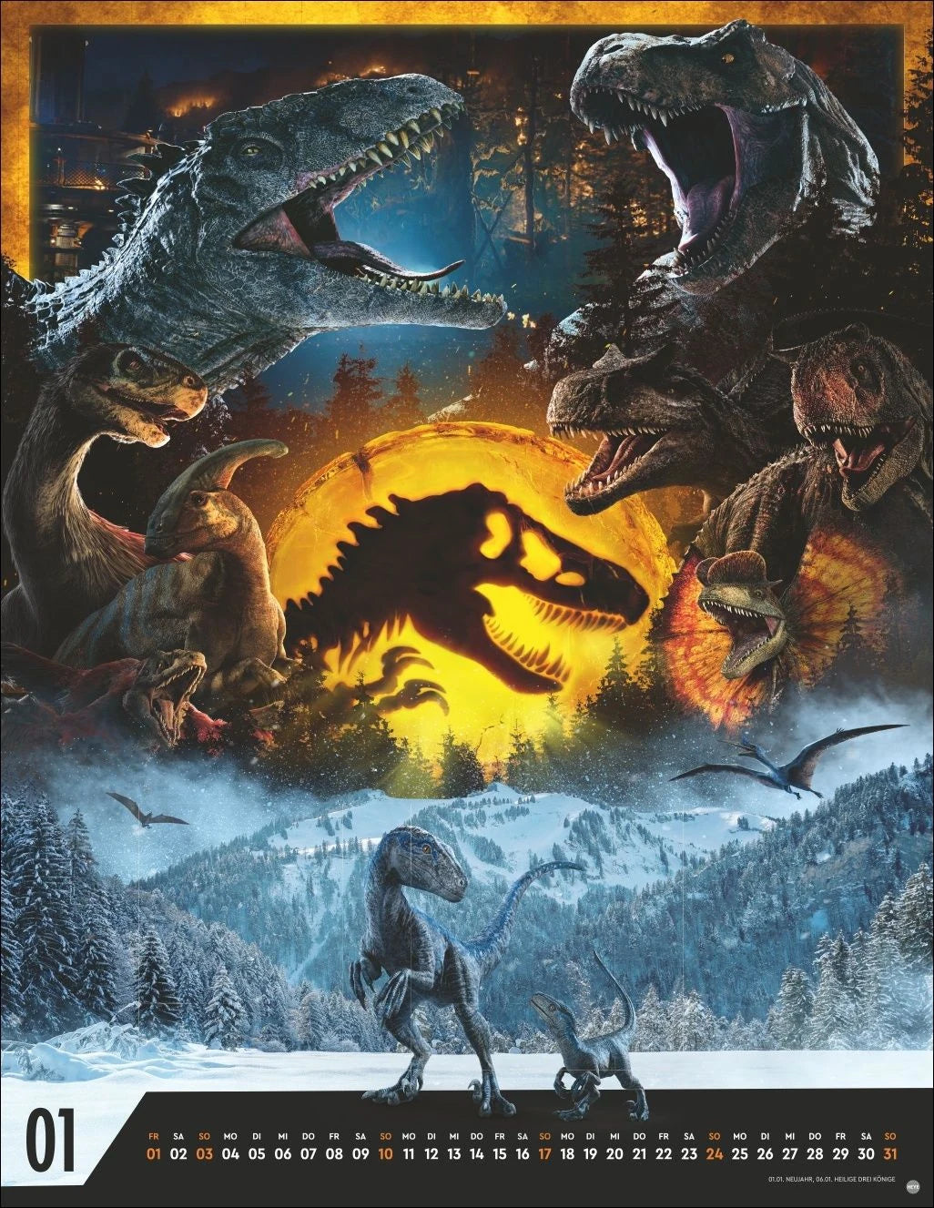 Jurassic Filmplakate Posterkalender 2027 – Ansicht