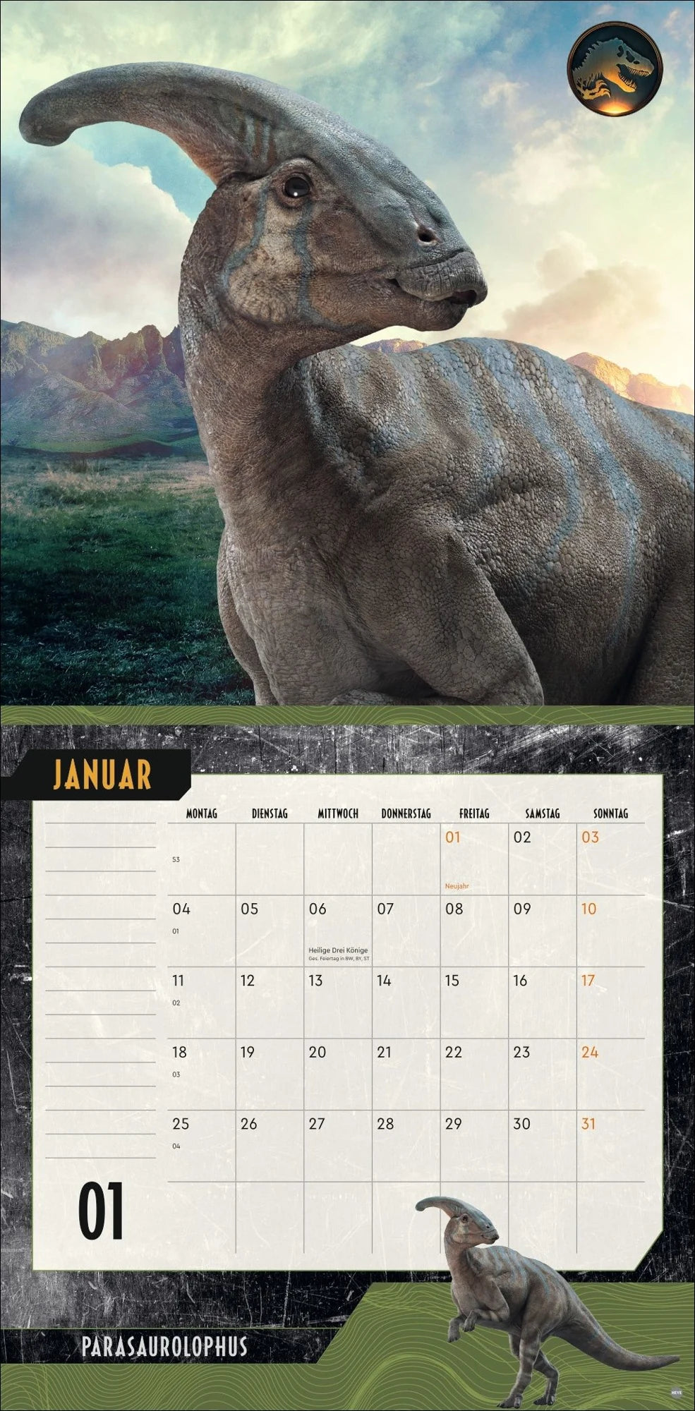 Jurassic World Broschurkalender 2027 – Ansicht