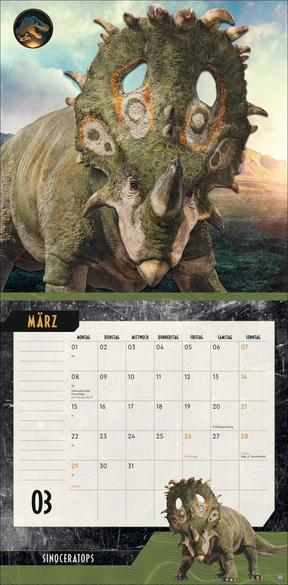Jurassic World Broschurkalender 2027 – Ansicht