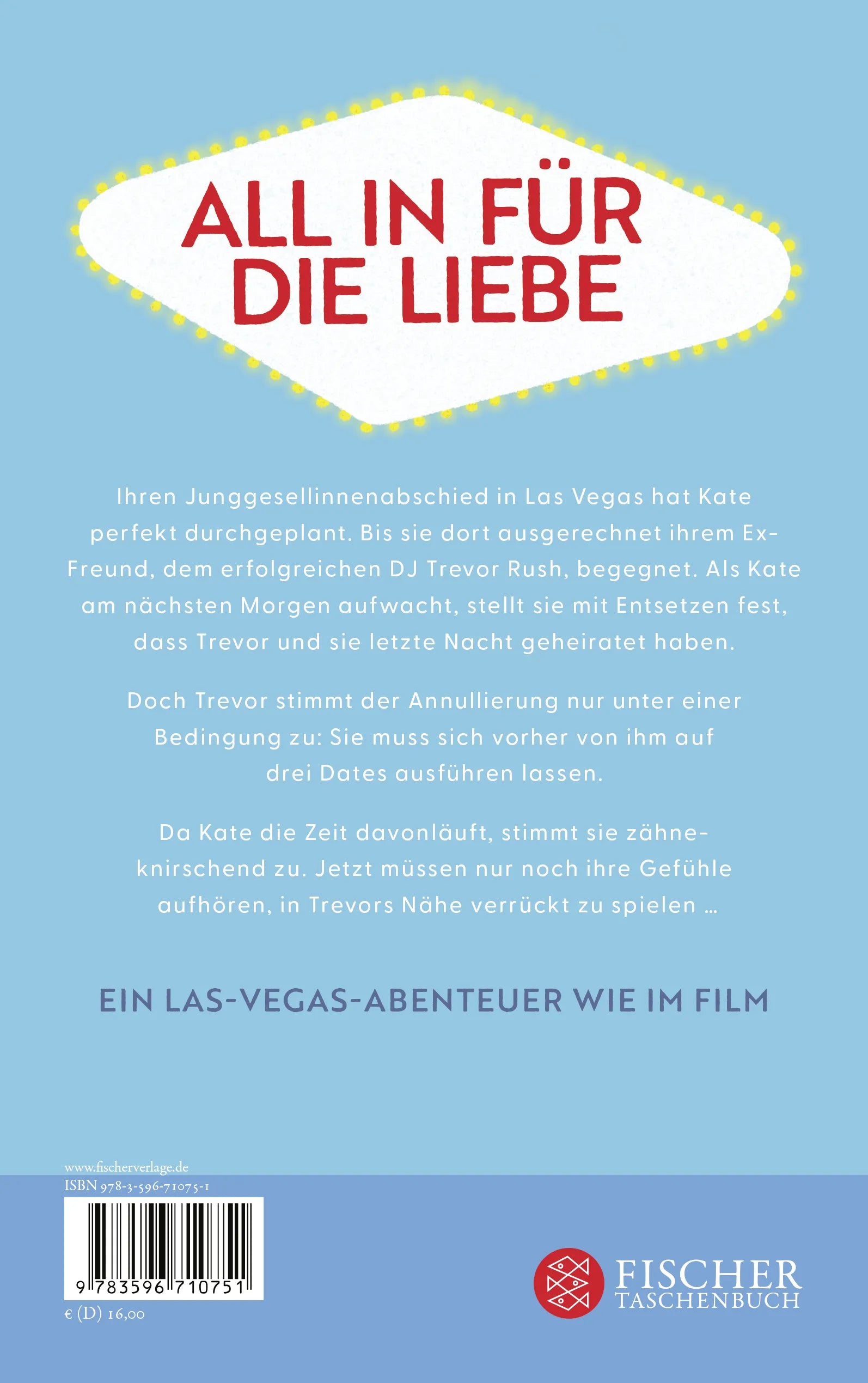Buchrückseite von 'Just married – Plötzlich verheiratet' mit Klappentext - Paperback