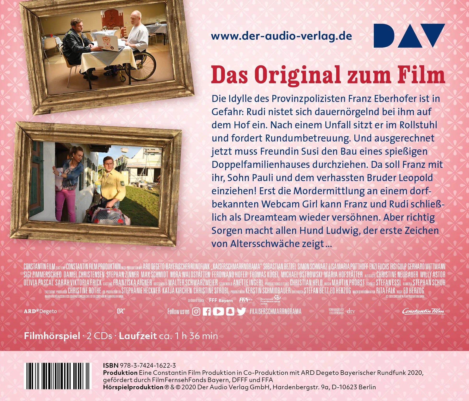 Buchrückseite von 'Kaiserschmarrndrama' mit Klappentext - Hörbuch (CD)
