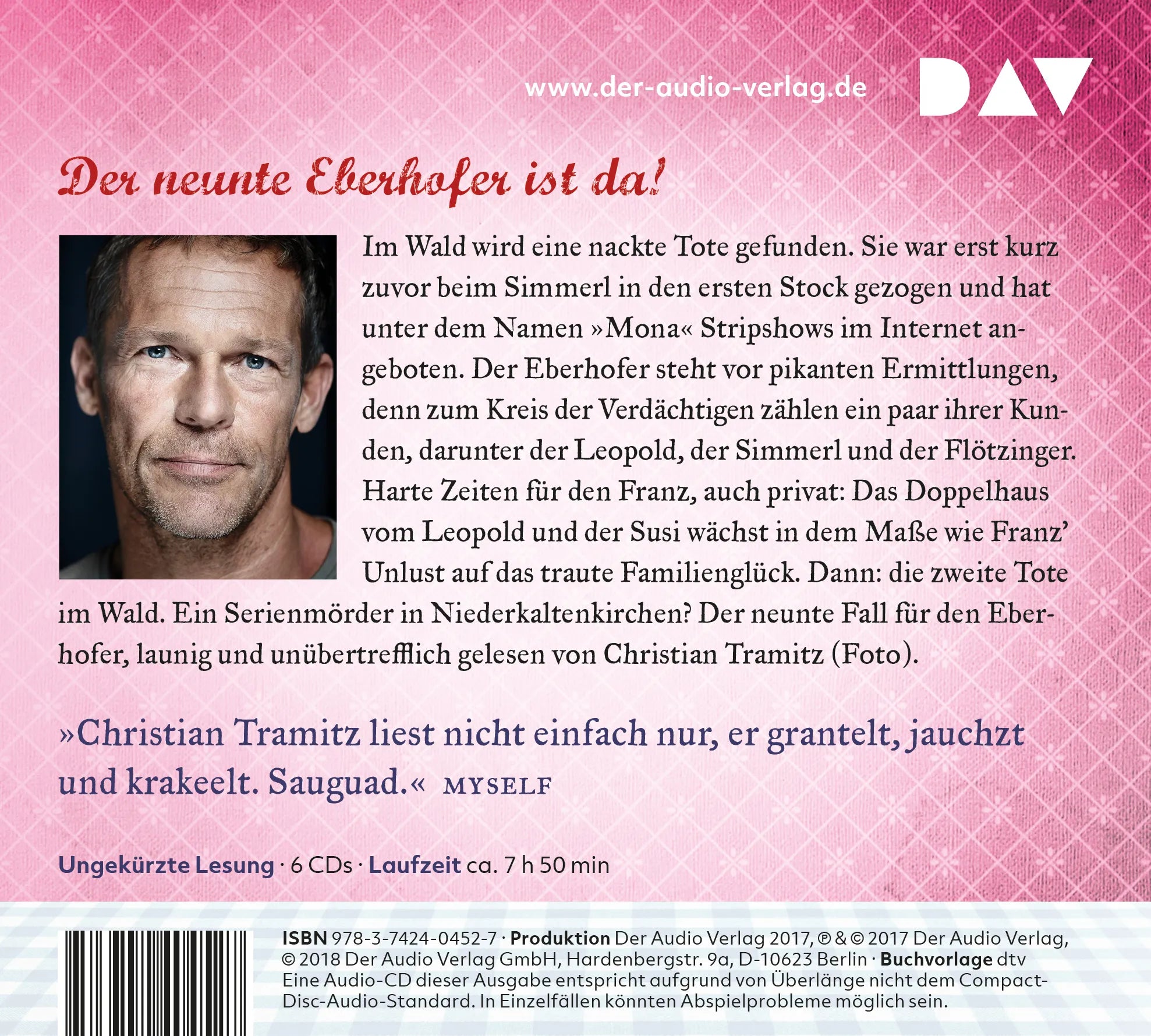 Buchrückseite von 'Kaiserschmarrndrama' mit Klappentext - Hörbuch (CD)