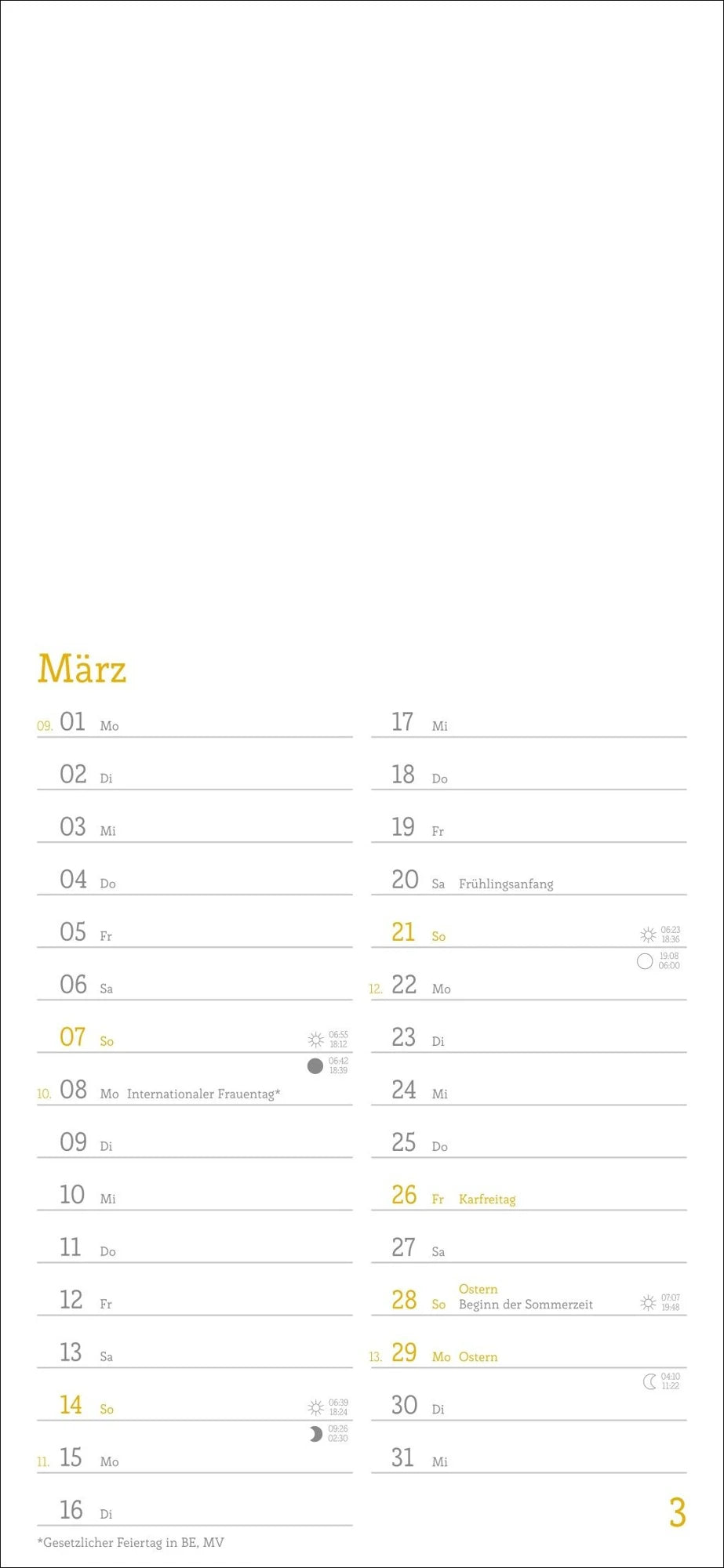 Kalender zum Selbstgestalten 2027 – Ansicht