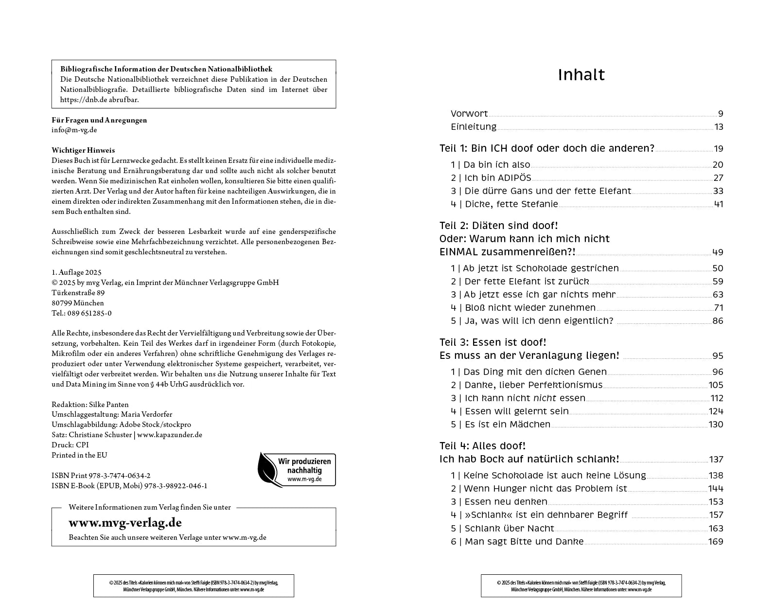 Innenansicht von 'Kalorien können mich mal!' - Taschenbuch