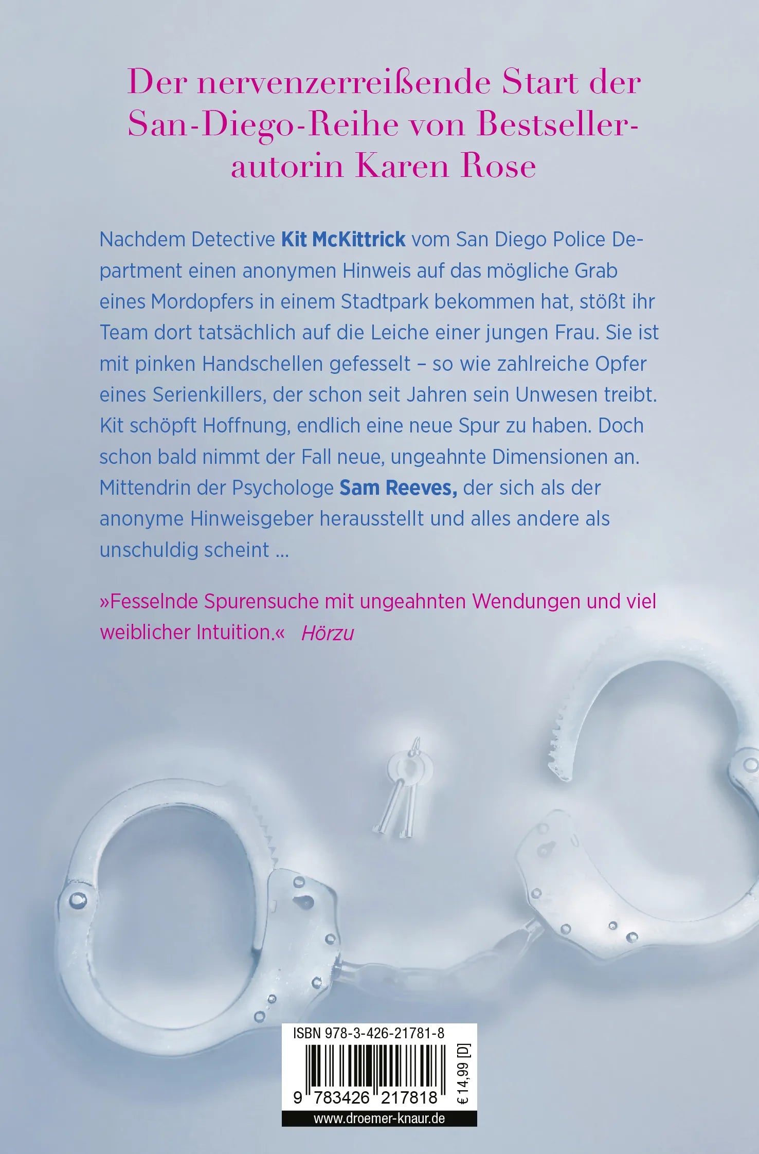 Buchrückseite von 'Kaltblütige Lügen' mit Klappentext - Taschenbuch