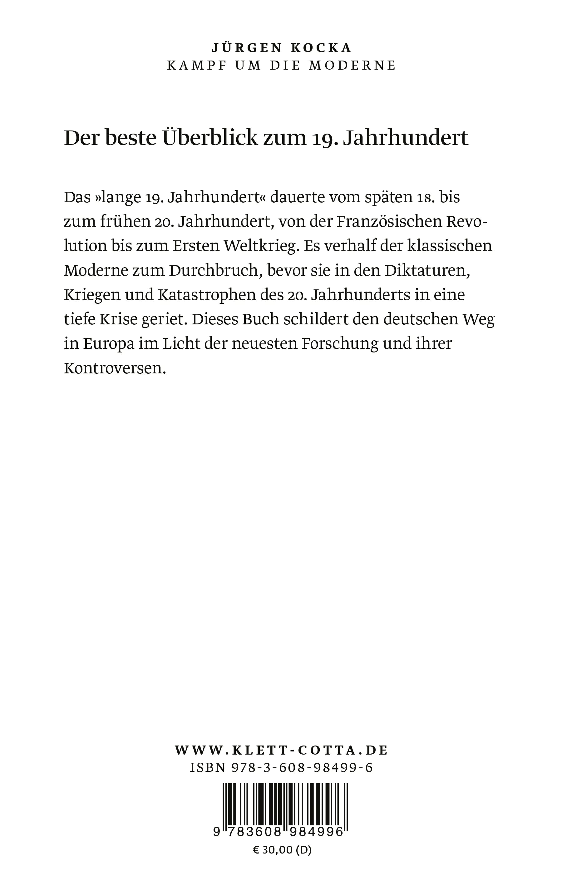 Buchrückseite von 'Kampf um die Moderne' mit Klappentext - Gebundene Ausgabe