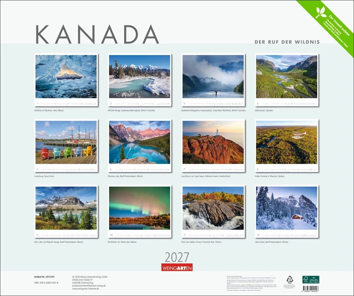 Kanada Kalender 2027 - Der Ruf der Wildnis – Ansicht