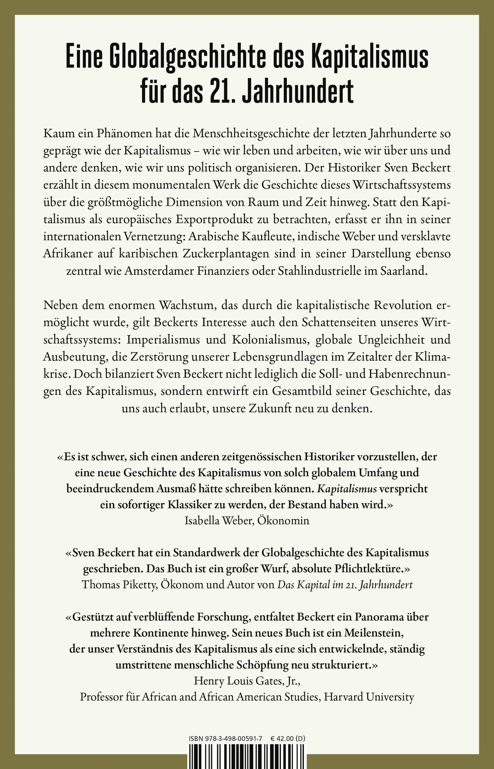 Buchrückseite von 'Kapitalismus' mit Klappentext - Gebundene Ausgabe