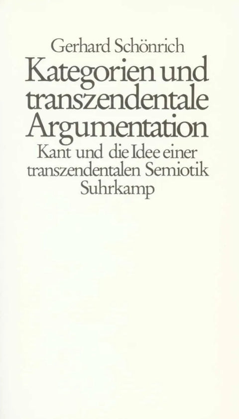 Kategorien und transzendentale Argumentation
