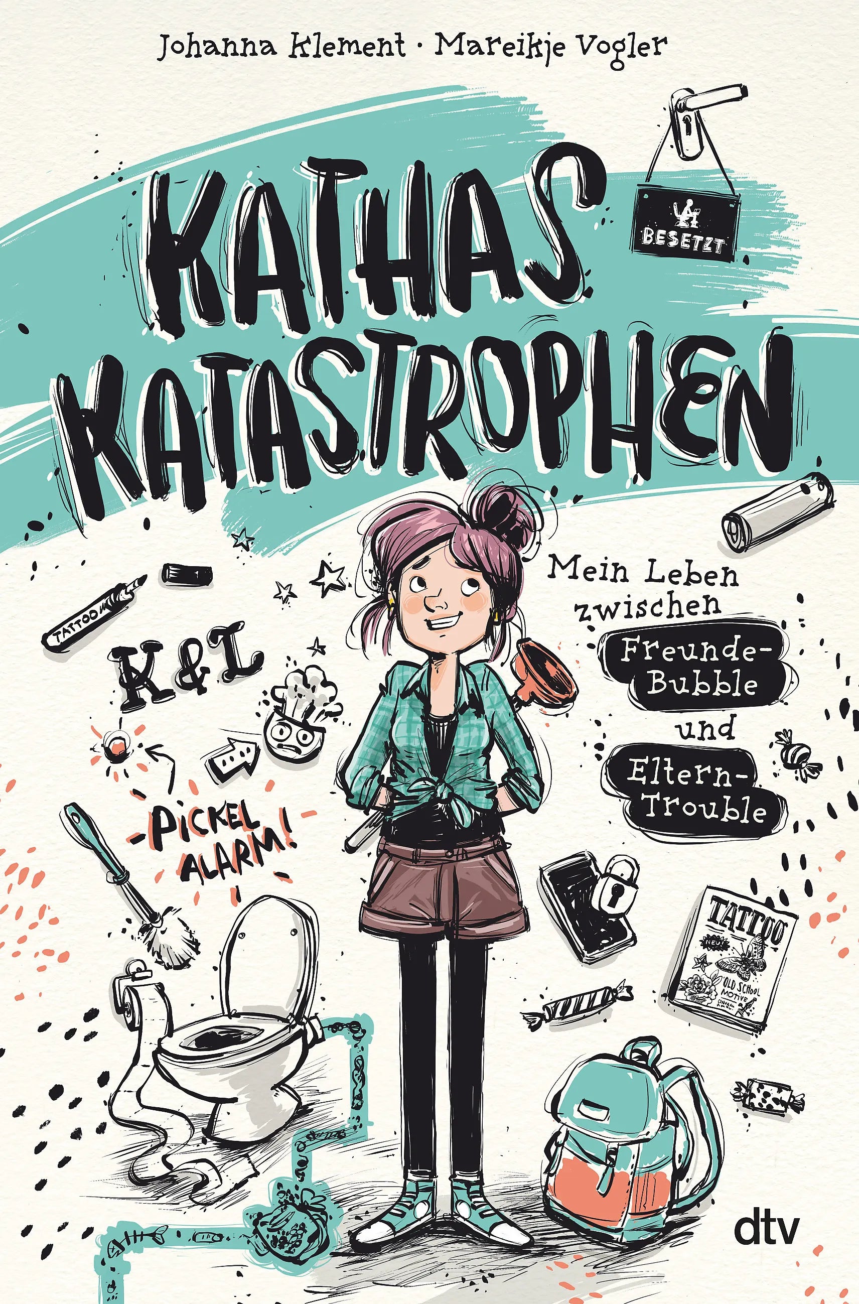 Buchcover von 'Kathas Katastrophen – Mein Leben zwischen Freunde-Bubble und Eltern-Trouble' - Gebundene Ausgabe von Johanna Klement