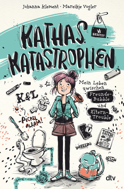 Buchcover von 'Kathas Katastrophen – Mein Leben zwischen Freunde-Bubble und Eltern-Trouble' - Gebundene Ausgabe von Johanna Klement