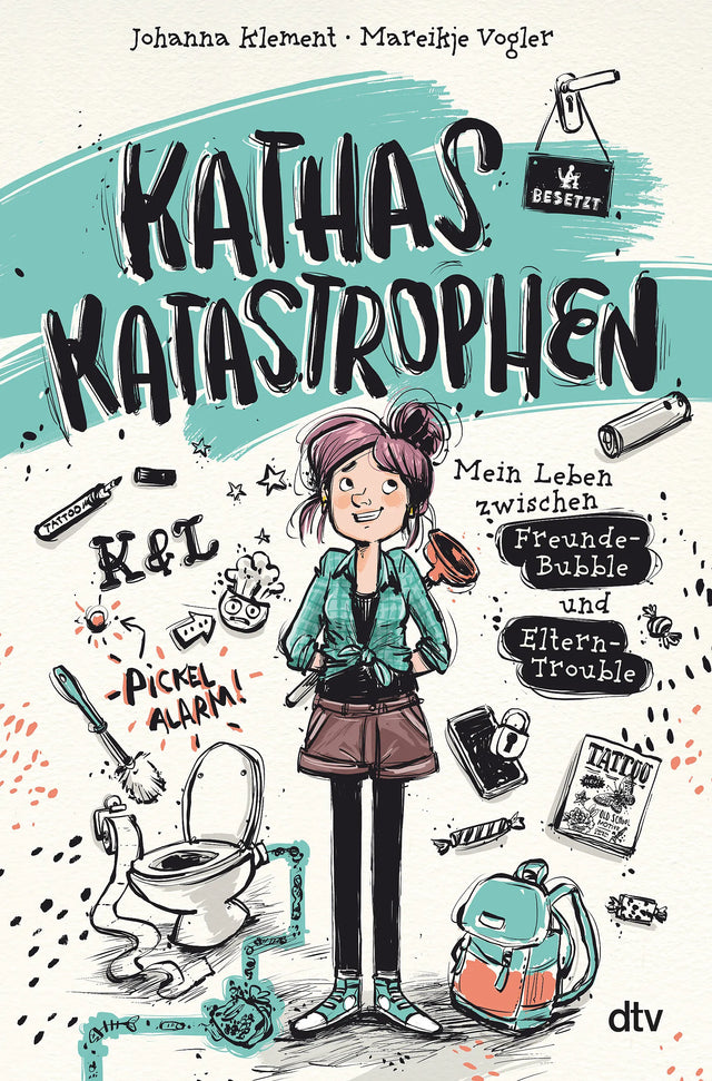 Buchcover von 'Kathas Katastrophen – Mein Leben zwischen Freunde-Bubble und Eltern-Trouble' - Gebundene Ausgabe von Johanna Klement