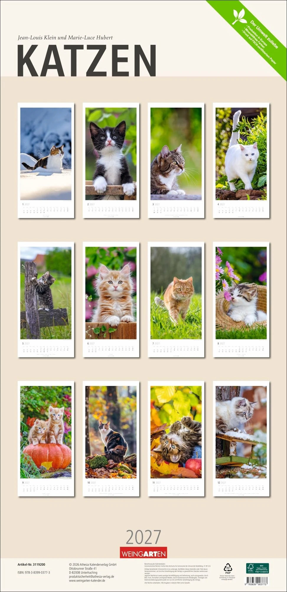 Katzen Kalender 2027 – Ansicht