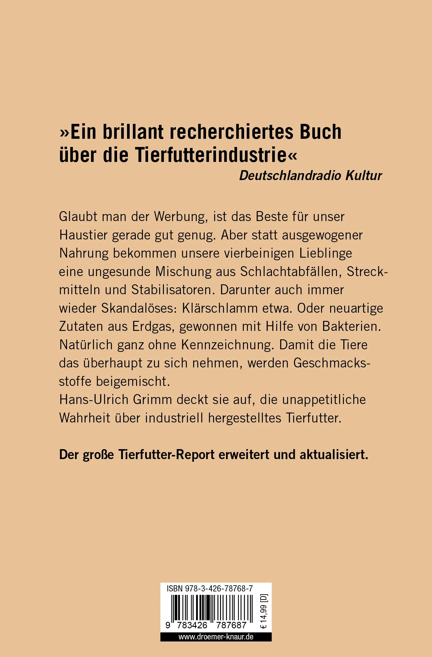 Buchrückseite von 'Katzen würden Mäuse kaufen' mit Klappentext - Taschenbuch