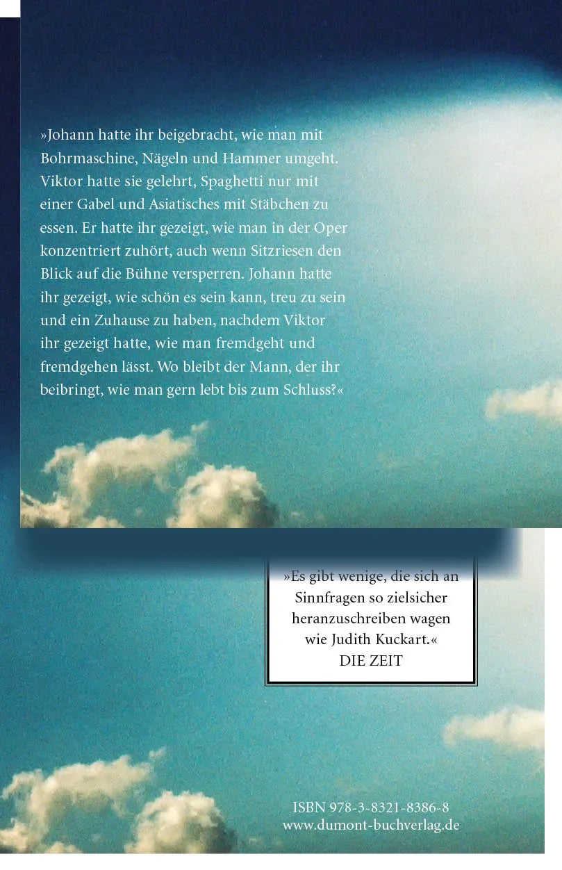 Buchrückseite von 'Kein Sturm, nur Wetter' mit Klappentext - Gebundene Ausgabe